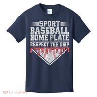 Baseball Home Plate Drip For Who Respect The Drip Ice Cream Kids T-Shirt thumb 0