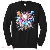 Baseball Home Plate Ice Cream Drip Fun Sports Lover Sweatshirt thumb 0