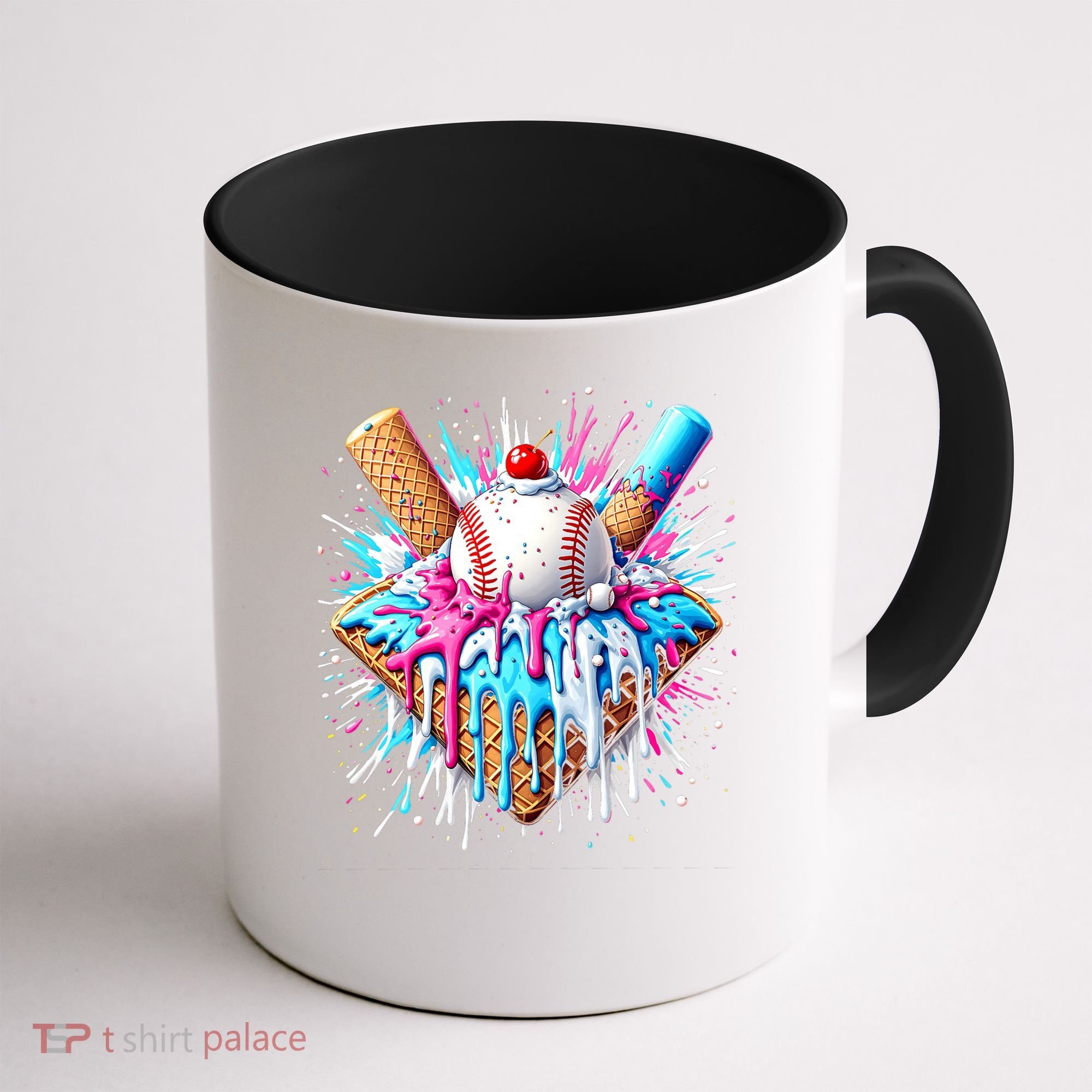 Baseball Home Plate Ice Cream Drip Fun Sports Lover Coffee Mug