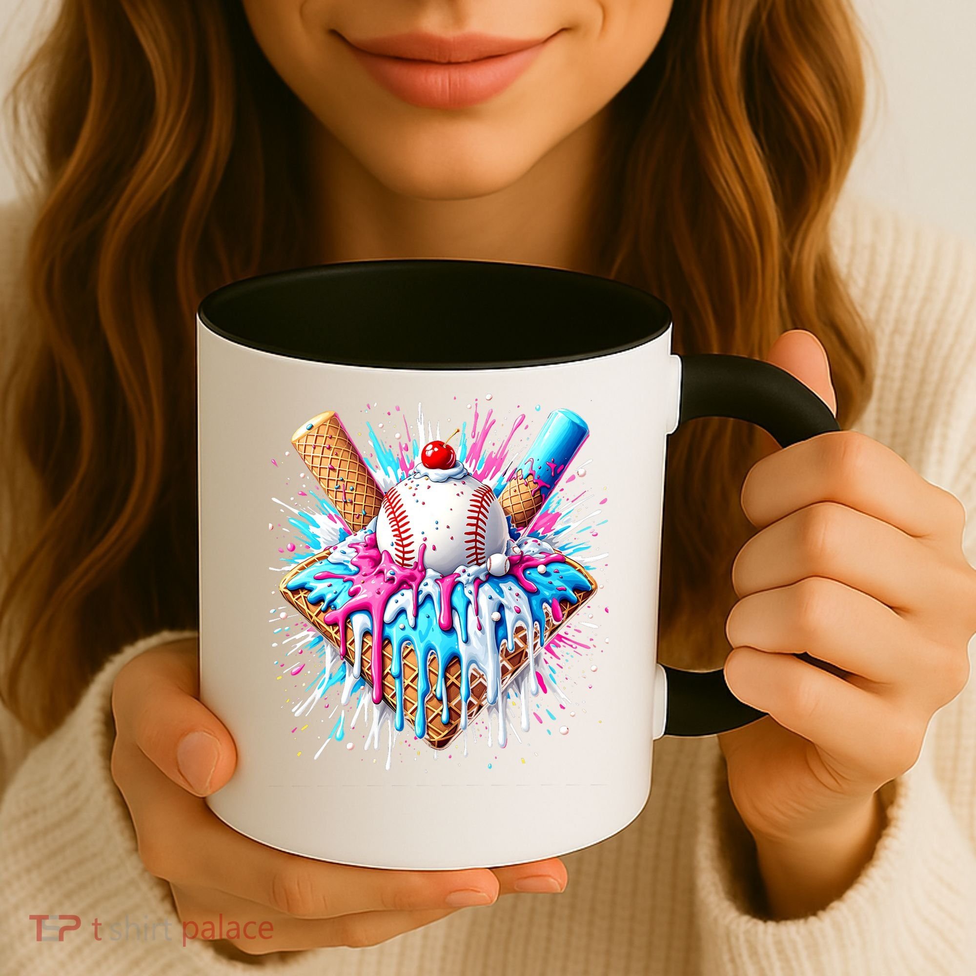 Baseball Home Plate Ice Cream Drip Fun Sports Lover Coffee Mug