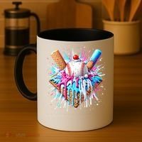 Baseball Home Plate Ice Cream Drip Fun Sports Lover Coffee Mug thumb 4