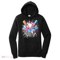 Baseball Home Plate Ice Cream Drip Fun Sports Lover Women's Hoodie thumb 0