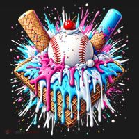 Baseball Home Plate Ice Cream Drip Fun Sports Lover Women's Hoodie thumb 2