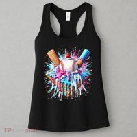 Baseball Home Plate Ice Cream Drip Fun Sports Lover Women's Tank Top thumb 3