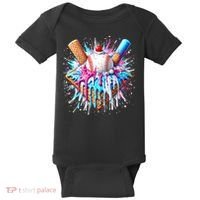 Baseball Home Plate Ice Cream Drip Fun Sports Lover Baby Bodysuit thumb 0