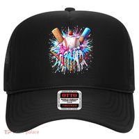 Baseball Home Plate Ice Cream Drip Fun Sports Lover Hat thumb 0