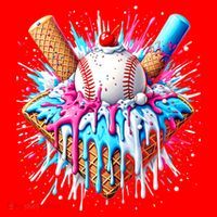 Baseball Home Plate Ice Cream Drip Fun Sports Lover Santa Hat thumb 1