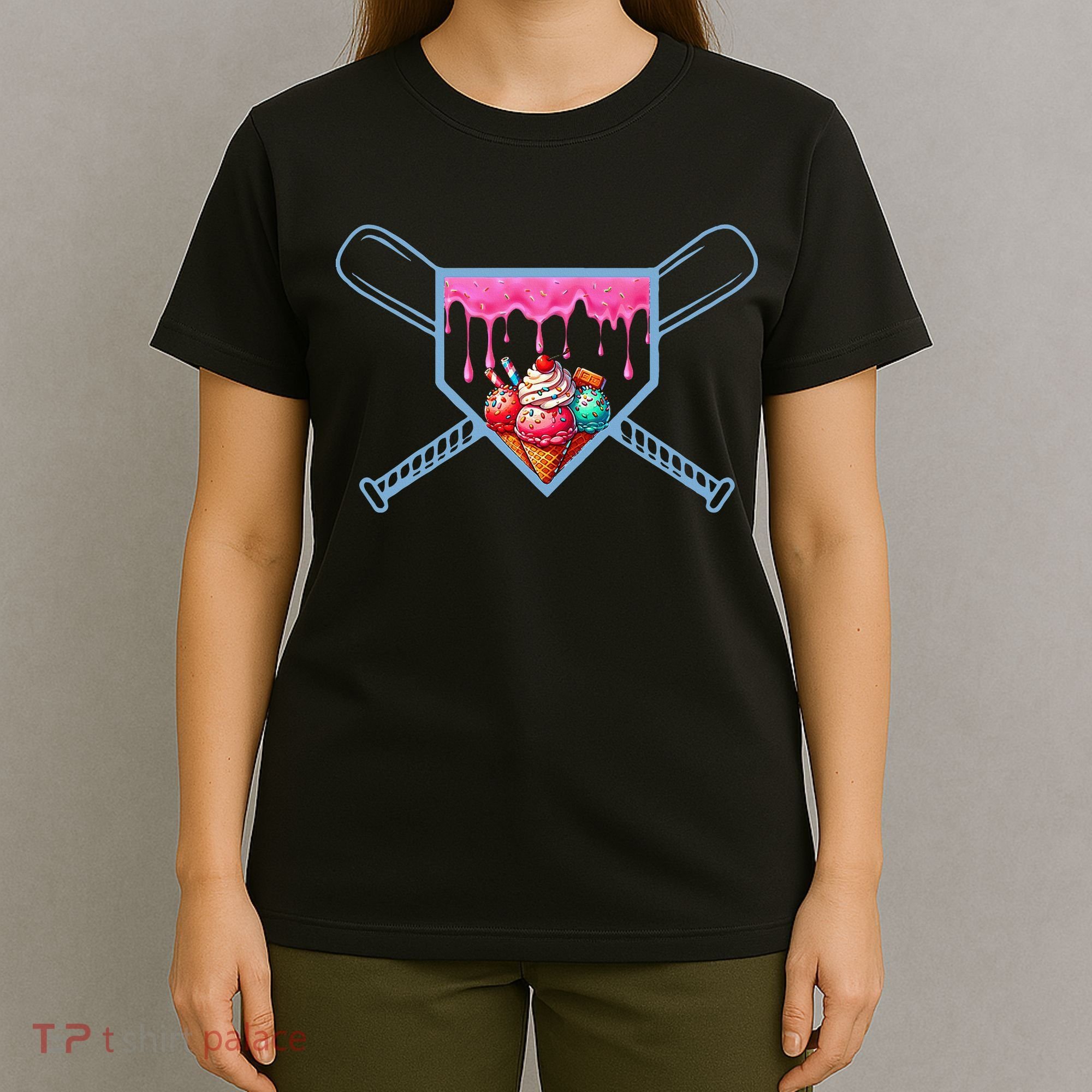 B.A.S.E.B.A.L.L Home Plate Social Club For Boy Ice Cream Drip T-Shirt