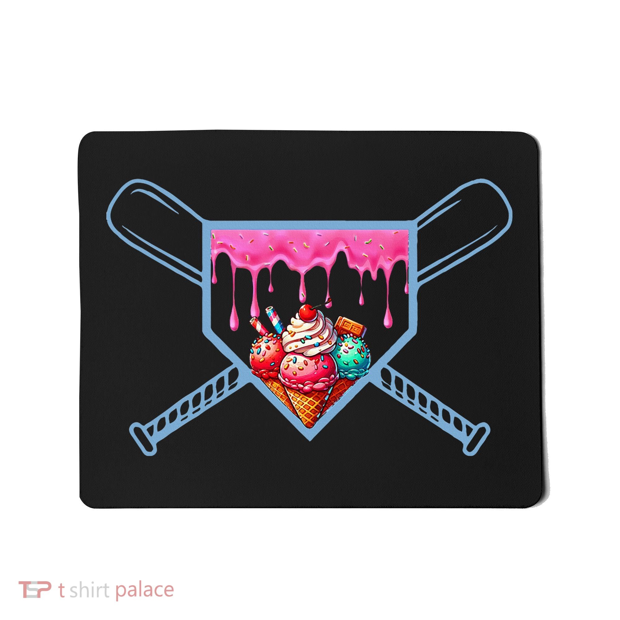 B.A.S.E.B.A.L.L Home Plate Social Club For Boy Ice Cream Drip Mousepad