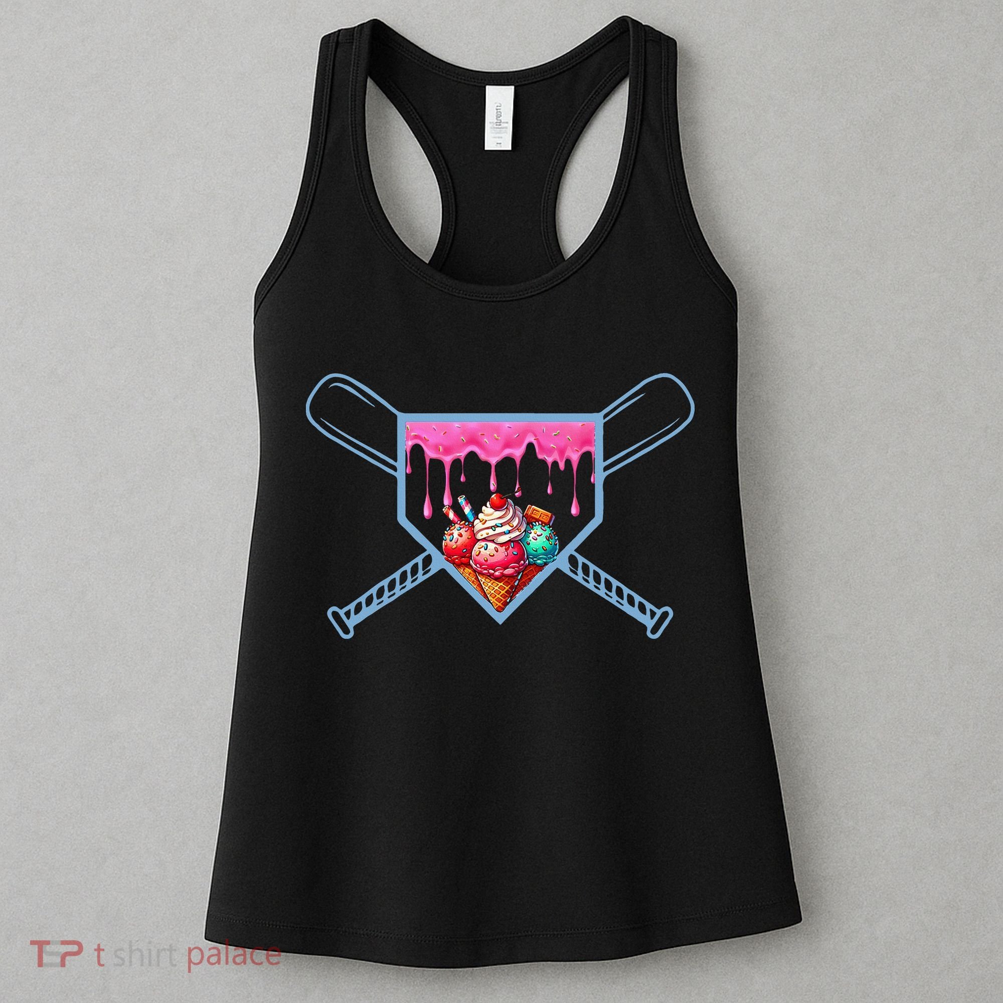 B.A.S.E.B.A.L.L Home Plate Social Club For Boy Ice Cream Drip Women's Tank Top