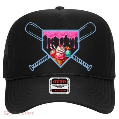 B.A.S.E.B.A.L.L Home Plate Social Club For Boy Ice Cream Drip Hat
