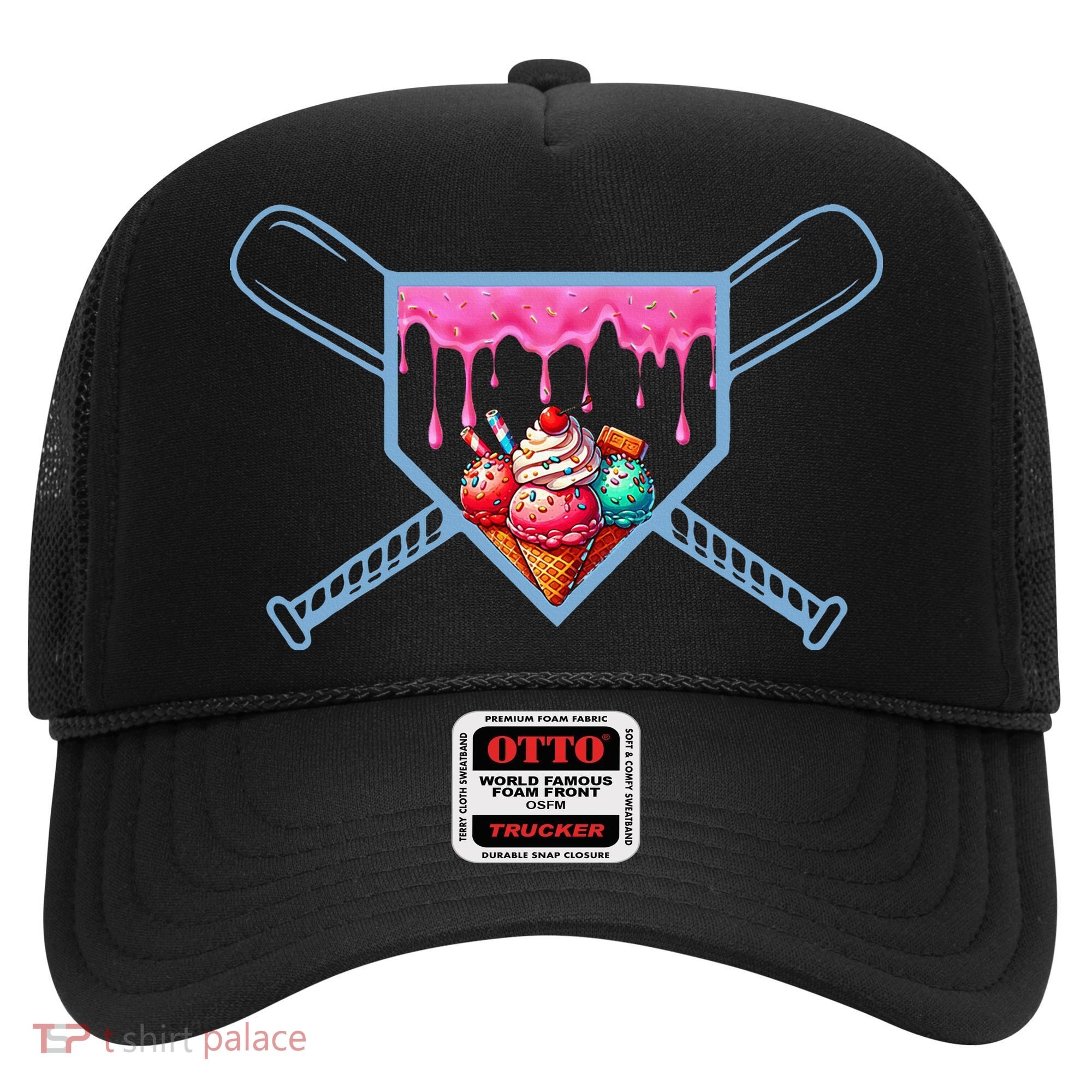 B.A.S.E.B.A.L.L Home Plate Social Club For Boy Ice Cream Drip Hat