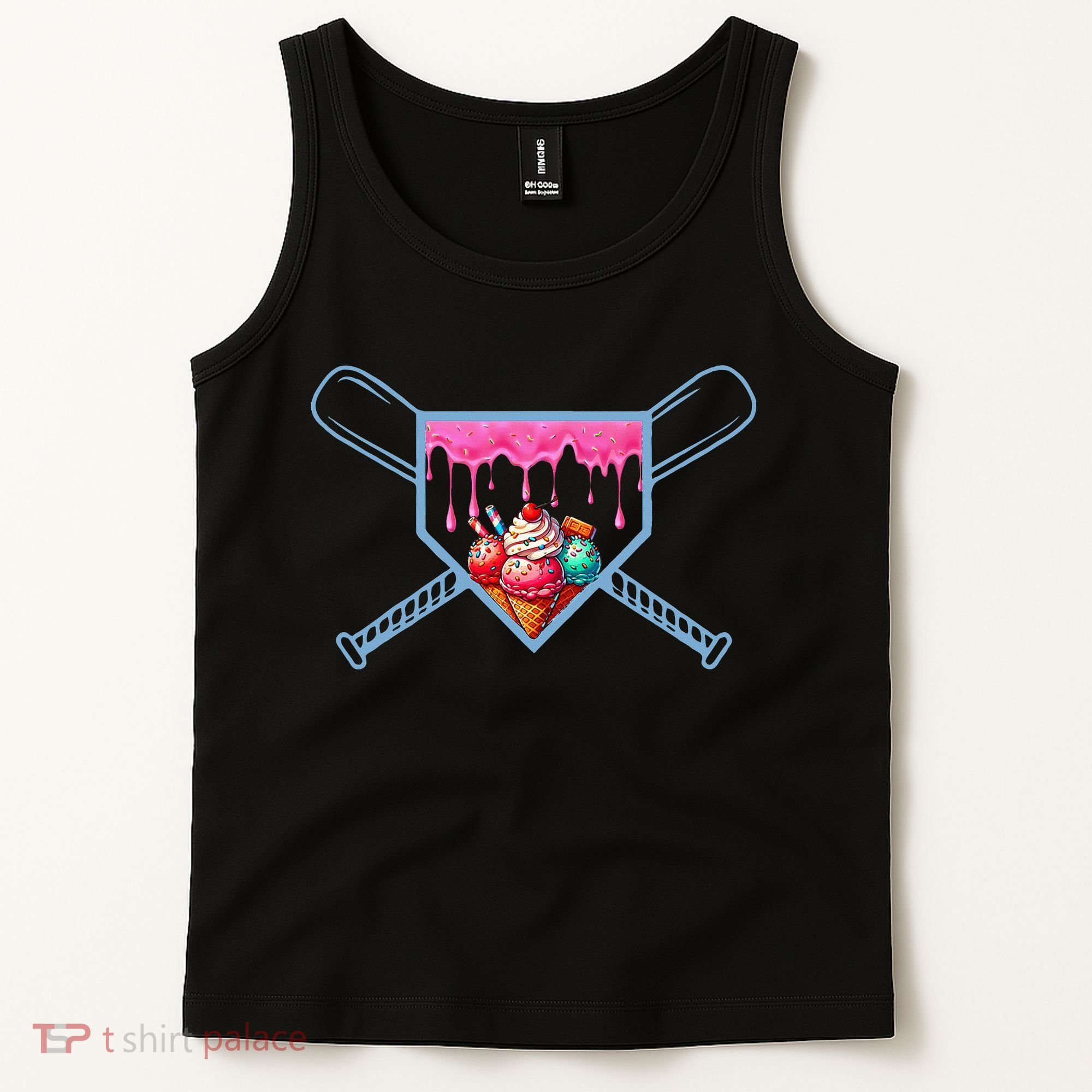 B.A.S.E.B.A.L.L Home Plate Social Club For Boy Ice Cream Drip Tank Top