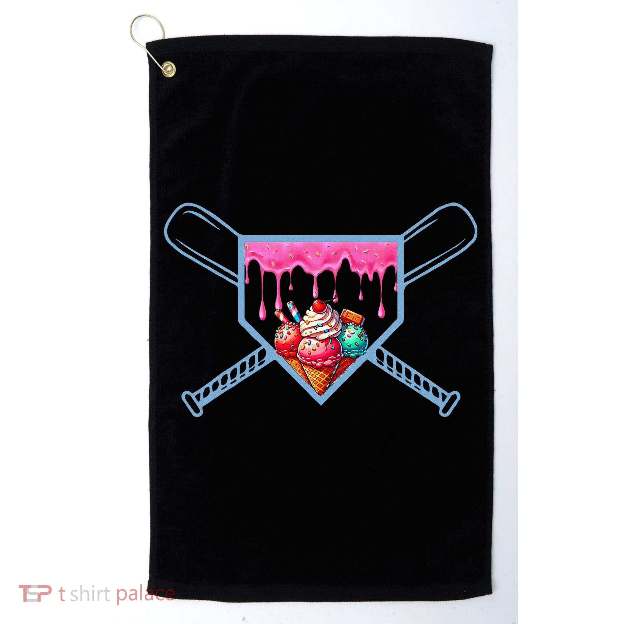 B.A.S.E.B.A.L.L Home Plate Social Club For Boy Ice Cream Drip Golf Towel