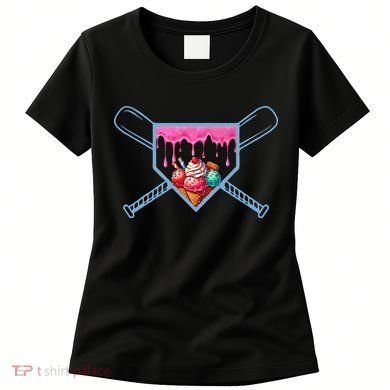 B.A.S.E.B.A.L.L Home Plate Social Club For Boy Ice Cream Drip Women's T-Shirt