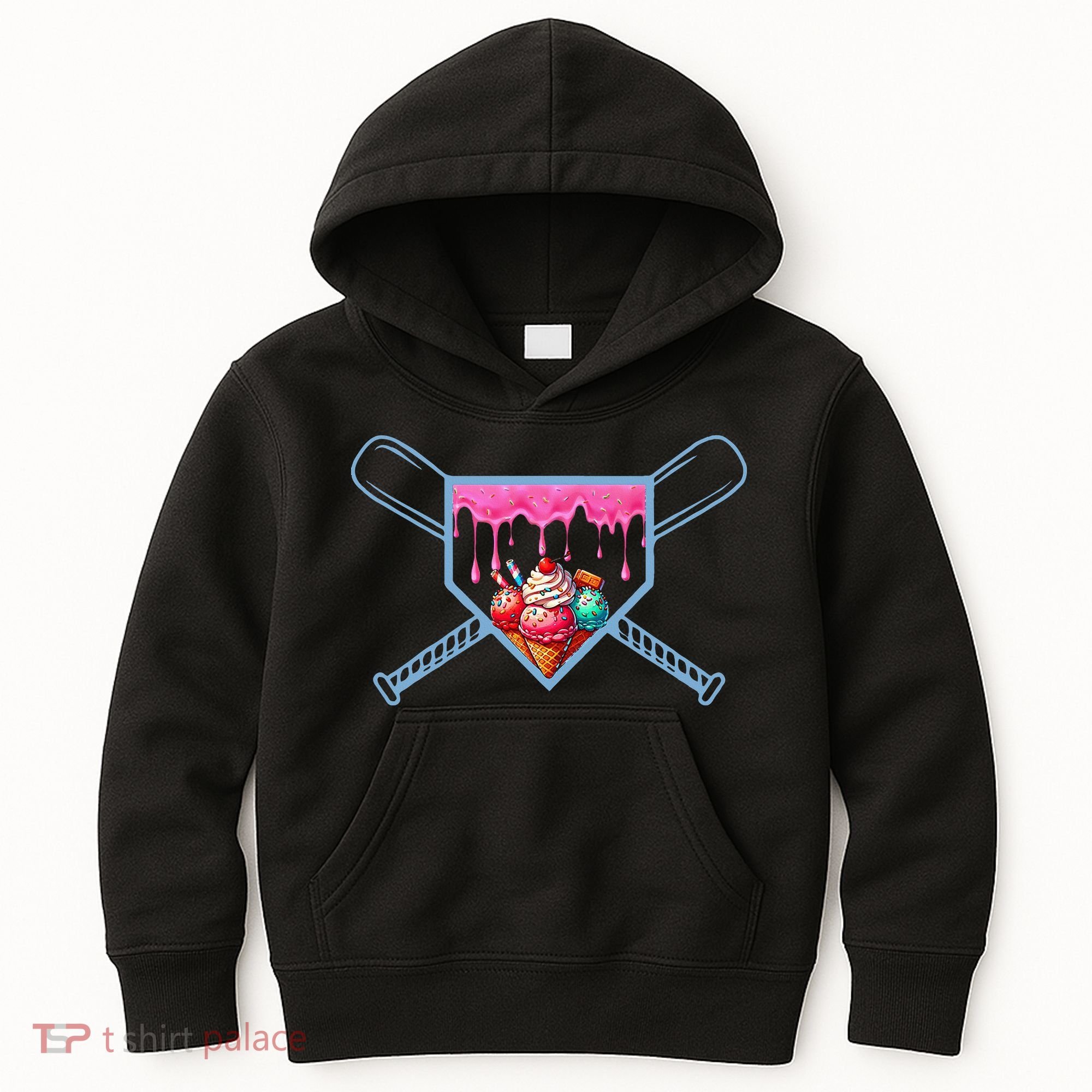 B.A.S.E.B.A.L.L Home Plate Social Club For Boy Ice Cream Drip Kids Hoodie
