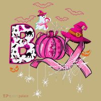 Boo Halloween Pumpkin P.Ink Ribbon Witch Breast Cancer Gift T-Shirt thumb 7