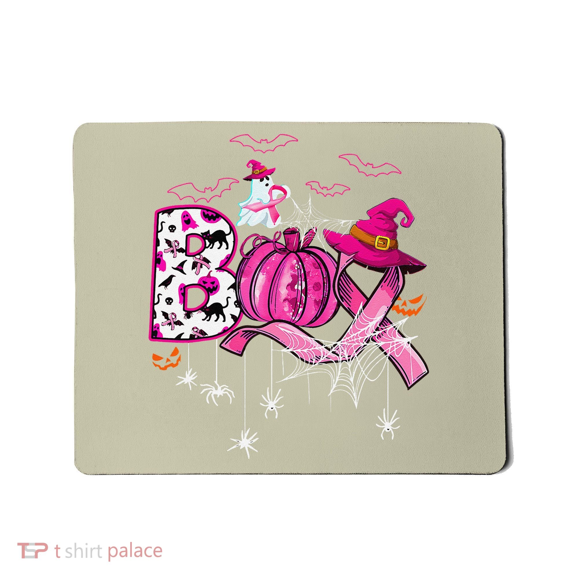 Boo Halloween Pumpkin P.Ink Ribbon Witch Breast Cancer Gift Mousepad
