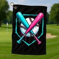 B.A.S.E.B.A.L.L Home Plate Drip Golf Towel thumb 1