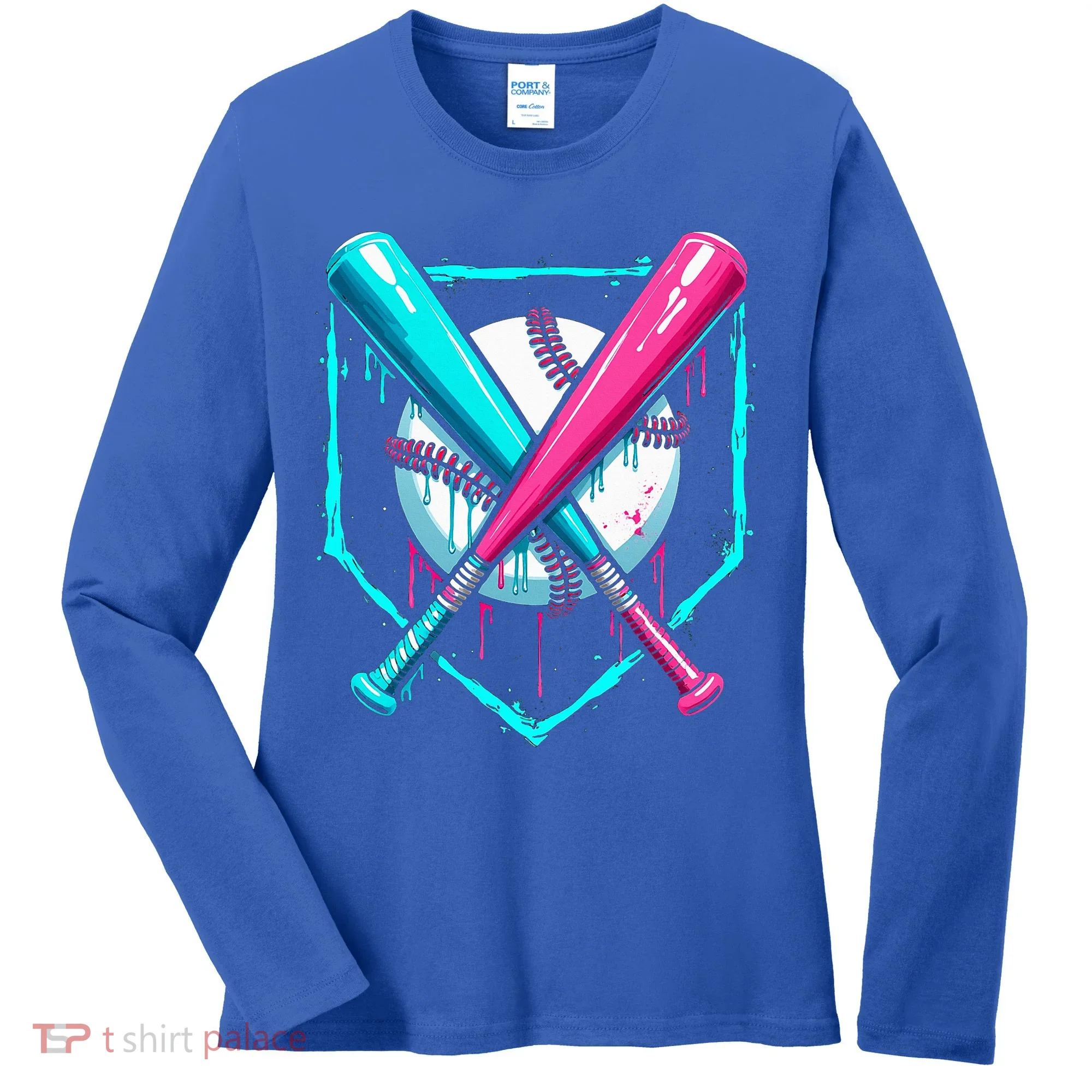 B.A.S.E.B.A.L.L Home Plate Drip Women's Long Sleeve Shirt