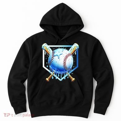 Baseball Home Plate Ice Cream Drip Sprinkles Drip Hoodie