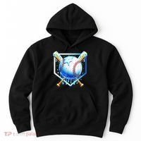 Baseball Home Plate Ice Cream Drip Sprinkles Drip Hoodie thumb 0