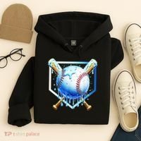 Baseball Home Plate Ice Cream Drip Sprinkles Drip Hoodie thumb 4