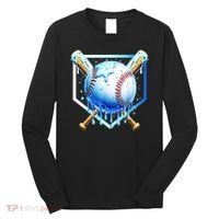 Baseball Home Plate Ice Cream Drip Sprinkles Drip Long Sleeve Shirt thumb 0
