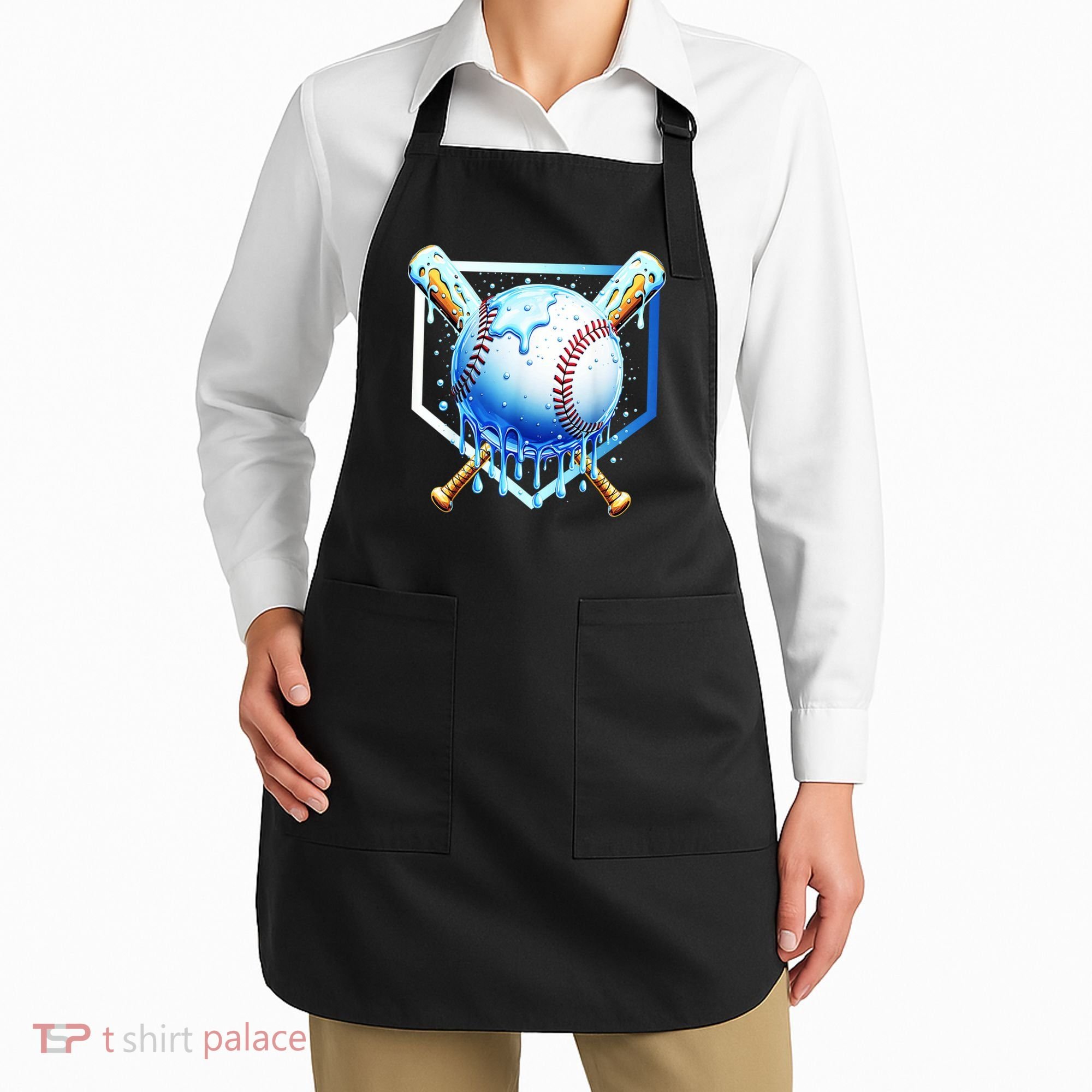 Baseball Home Plate Ice Cream Drip Sprinkles Drip Apron
