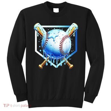 Baseball Home Plate Ice Cream Drip Sprinkles Drip Sweatshirt