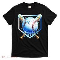 Baseball Home Plate Ice Cream Drip Sprinkles Drip T-Shirt thumb 0