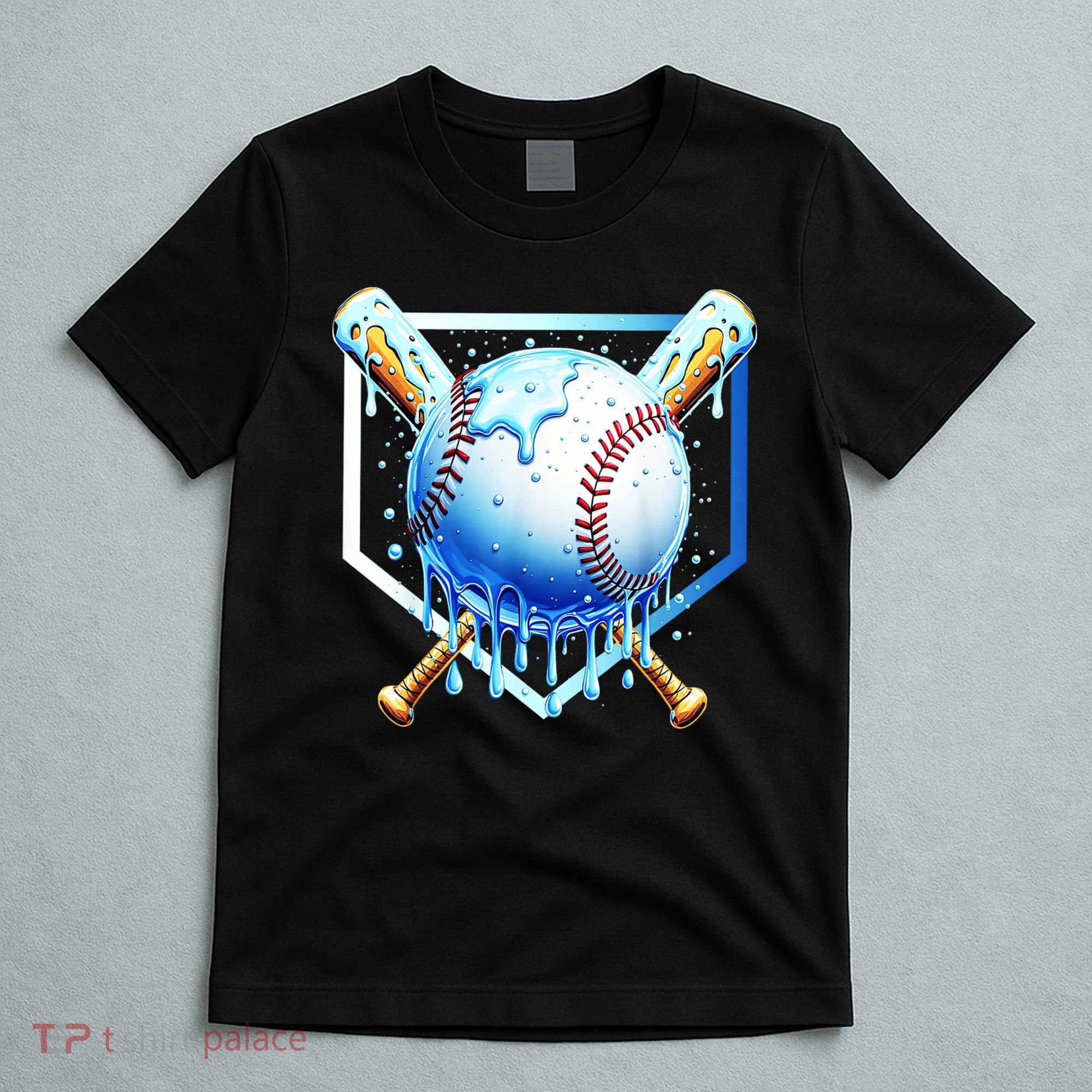 Baseball Home Plate Ice Cream Drip Sprinkles Drip T-Shirt