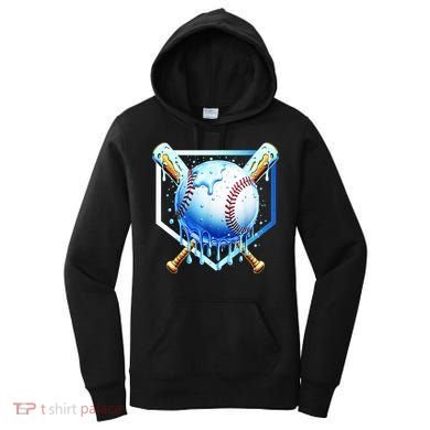 Baseball Home Plate Ice Cream Drip Sprinkles Drip Women's Hoodie