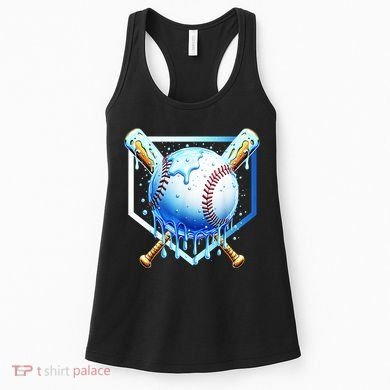 Baseball Home Plate Ice Cream Drip Sprinkles Drip Women's Tank Top