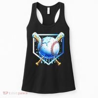 Baseball Home Plate Ice Cream Drip Sprinkles Drip Women's Tank Top thumb 0