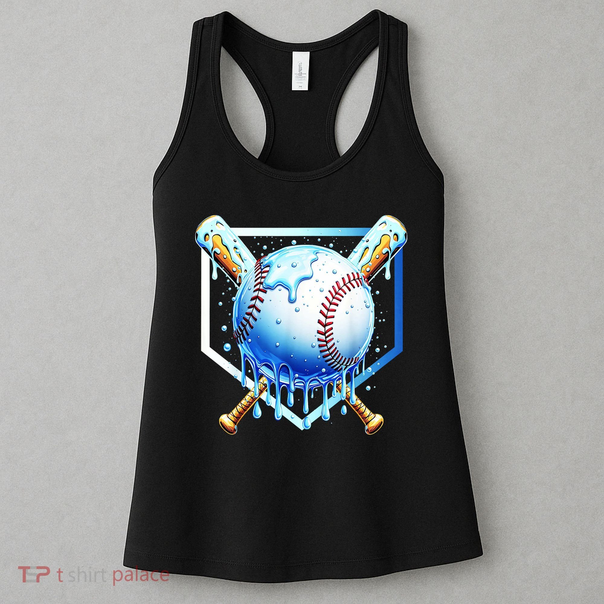 Baseball Home Plate Ice Cream Drip Sprinkles Drip Women's Tank Top
