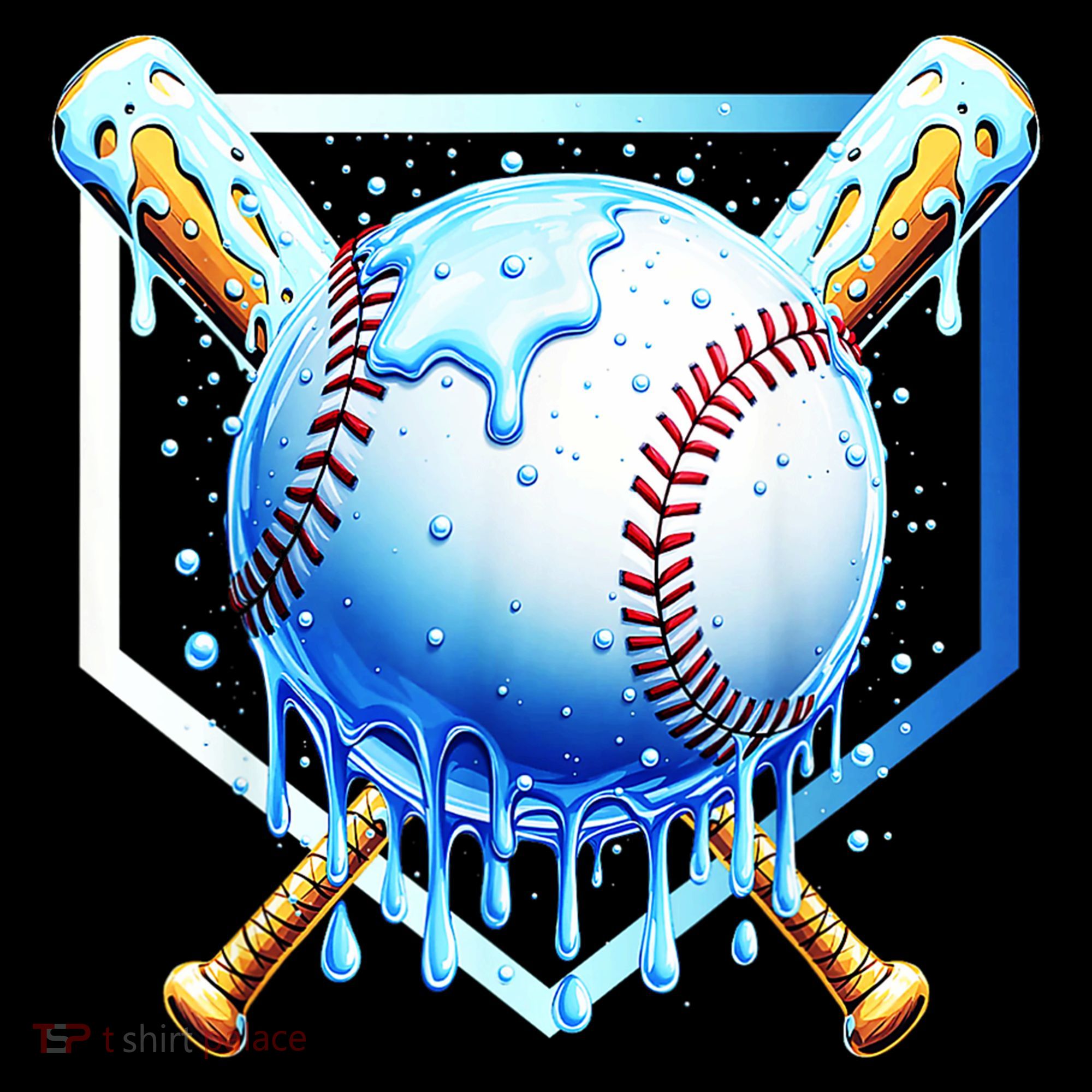 Baseball Home Plate Ice Cream Drip Sprinkles Drip Women's Tank Top