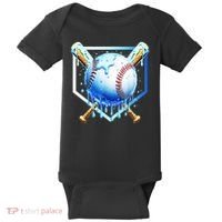 Baseball Home Plate Ice Cream Drip Sprinkles Drip Baby Bodysuit thumb 0