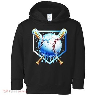 Baseball Home Plate Ice Cream Drip Sprinkles Drip Toddler Hoodie