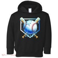 Baseball Home Plate Ice Cream Drip Sprinkles Drip Toddler Hoodie thumb 0