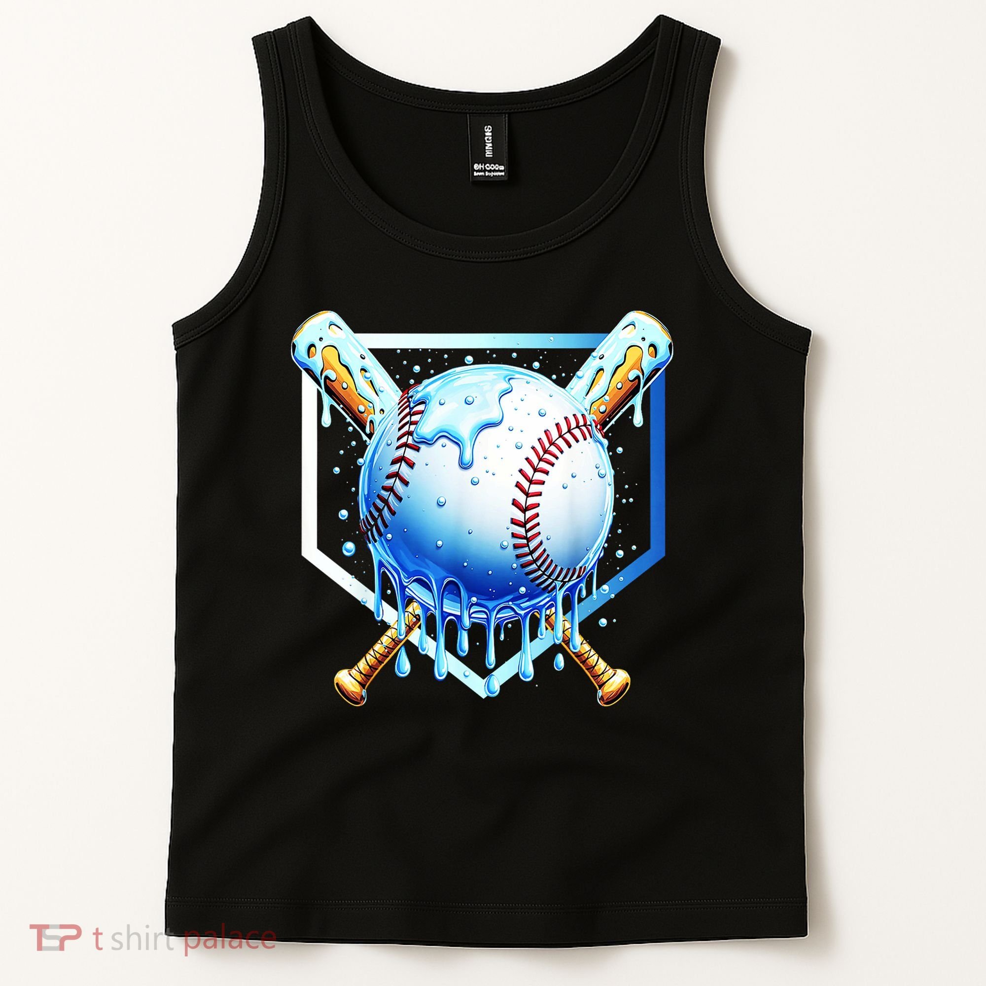 Baseball Home Plate Ice Cream Drip Sprinkles Drip Tank Top
