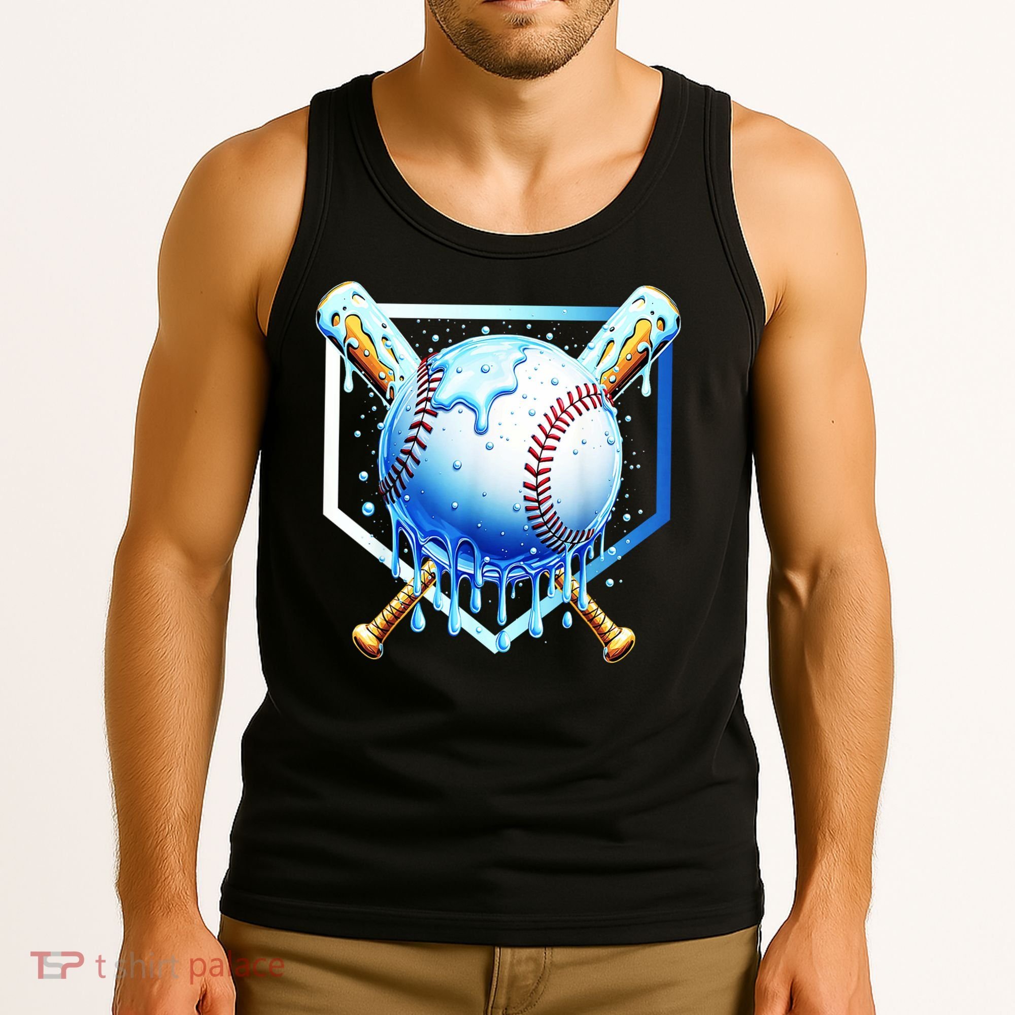 Baseball Home Plate Ice Cream Drip Sprinkles Drip Tank Top