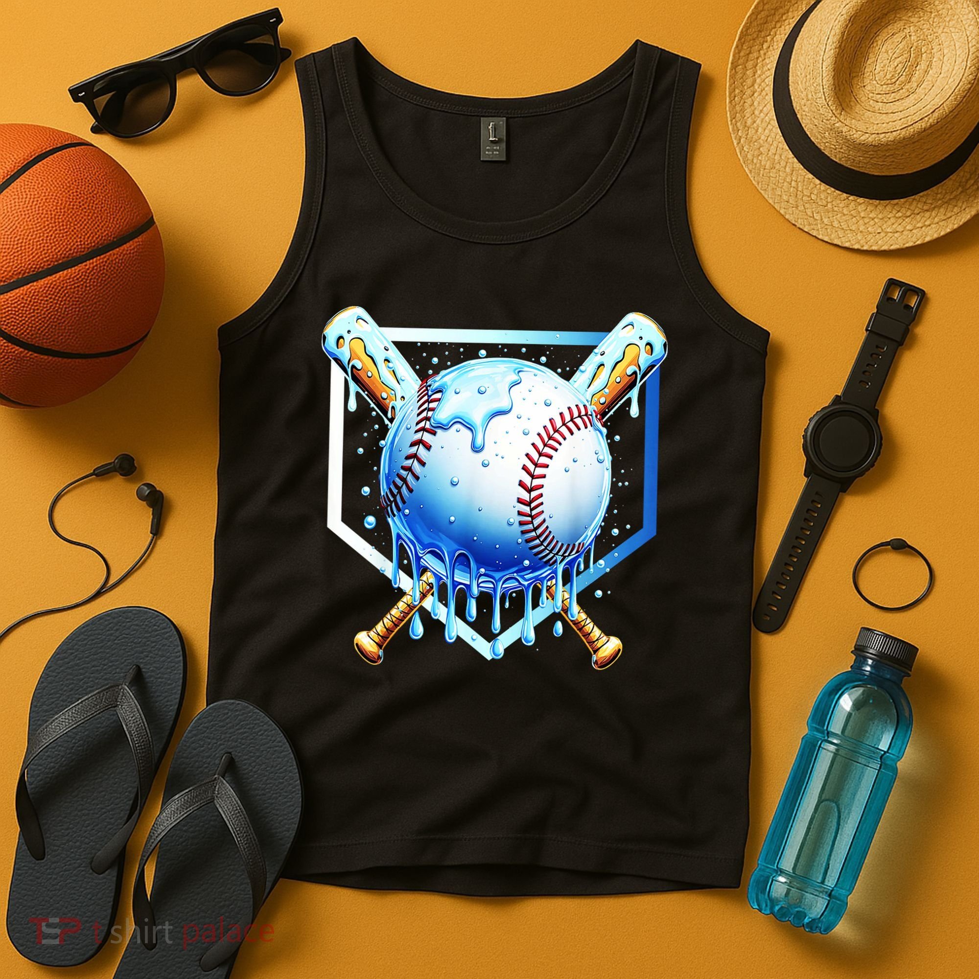 Baseball Home Plate Ice Cream Drip Sprinkles Drip Tank Top