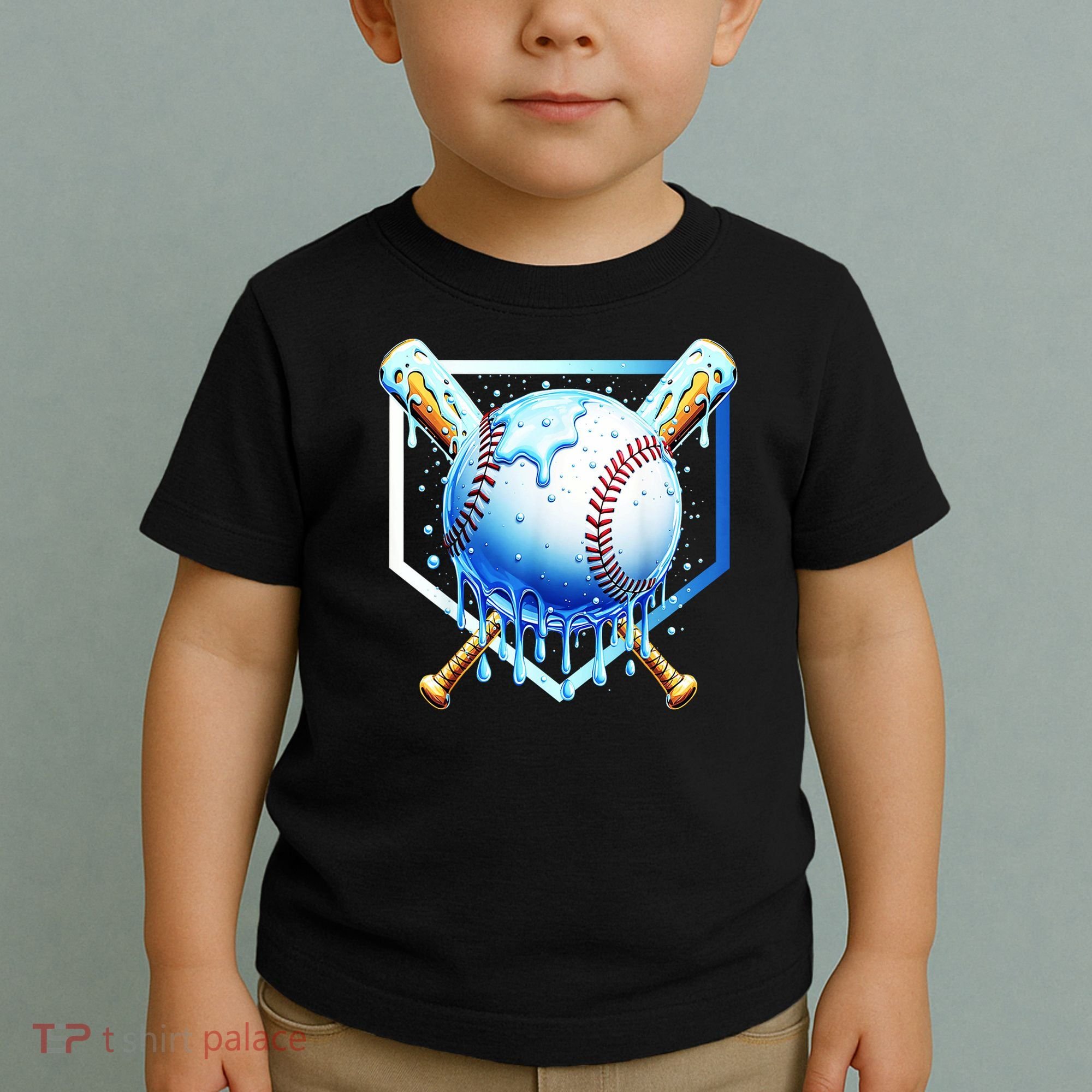 Baseball Home Plate Ice Cream Drip Sprinkles Drip Toddler T-Shirt