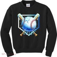 Baseball Home Plate Ice Cream Drip Sprinkles Drip Kids Sweatshirt thumb 0