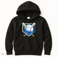 Baseball Home Plate Ice Cream Drip Sprinkles Drip Kids Hoodie thumb 0