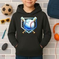 Baseball Home Plate Ice Cream Drip Sprinkles Drip Kids Hoodie thumb 2