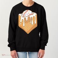 Baseball Home Plate Ice Cream Drip Fun Sports Lover Women's Sweatshirt thumb 0