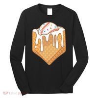 Baseball Home Plate Ice Cream Drip Fun Sports Lover Long Sleeve Shirt thumb 0