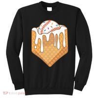 Baseball Home Plate Ice Cream Drip Fun Sports Lover Sweatshirt thumb 0
